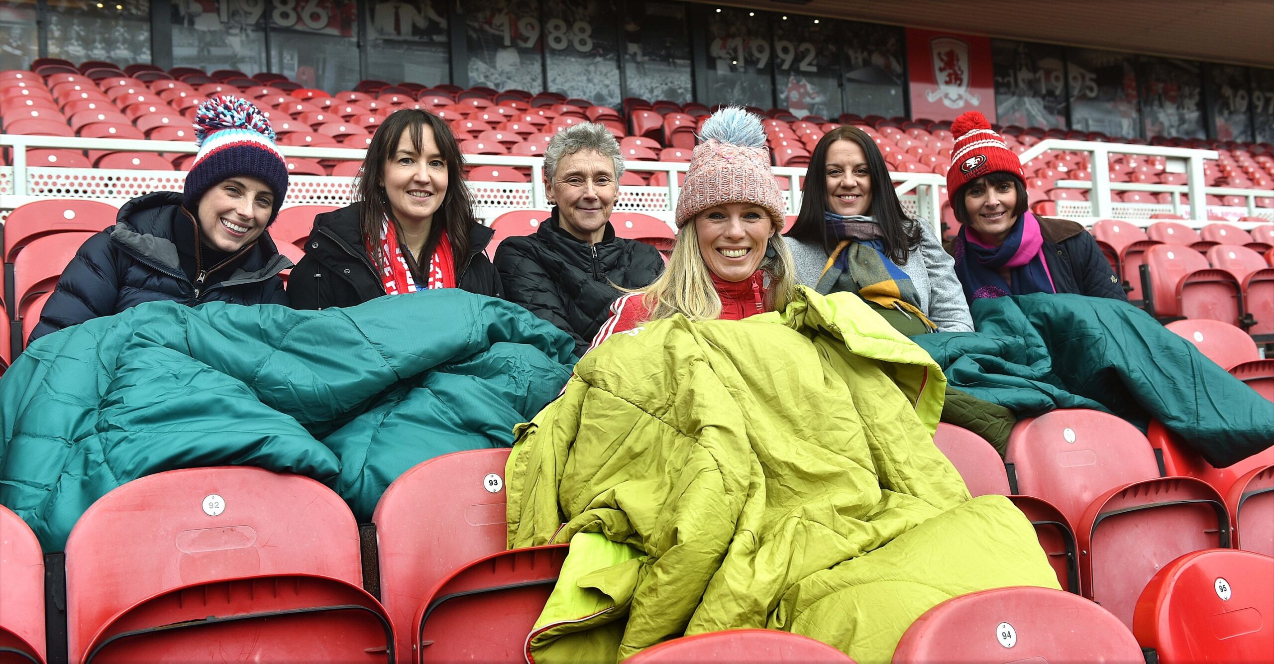 Participants of the Middlesbrough CEO Sleepout including chief executive Bianca Robinson (centre)