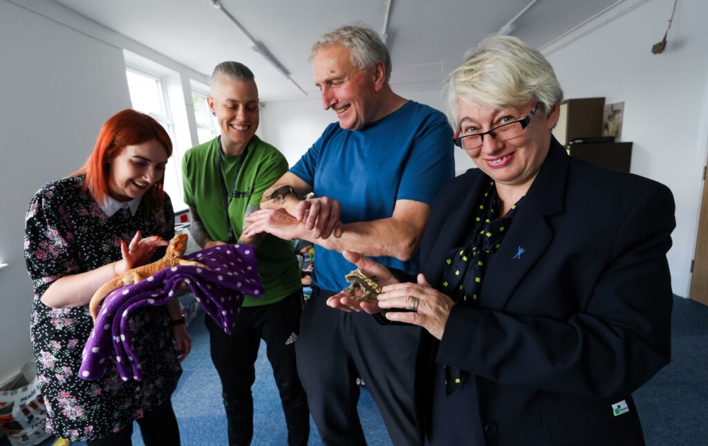 (from left) Kate Myers, community assistant at Newcastle Building Society, Samantha Mclaughlin-Younger, managing director at Pets4People, Peter Gowland, chairperson at the Hartlepower Community Trust, and Michelle Sherwood, customer advisor at Newcastle Building Society’s Hartlepool branch