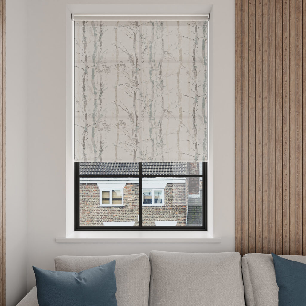 Credit- BlindsbyPost, Swedish Birch Silver Motorised Roller thermal blind , from £85.34 (4)