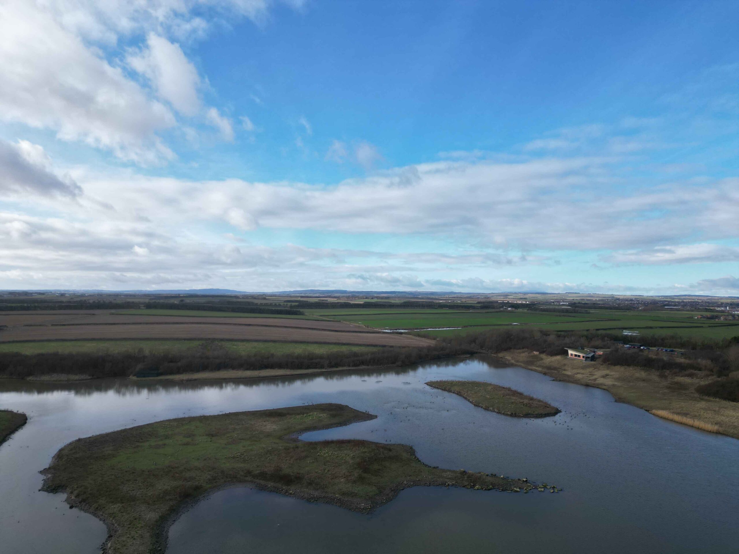 Aerial shot of Hauxley reserve. Credit Alice McCourt. smaller