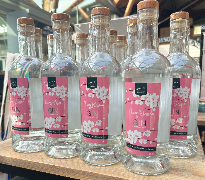 Cherry Blossom gin at the Taihaku Cherry Blossom Orchard at The Alnwick Garden