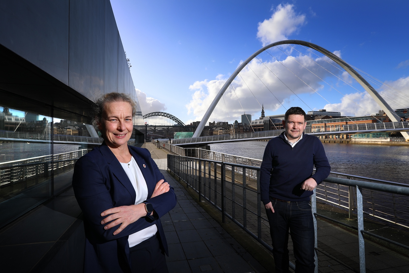 Jane Siddle of NEL Fund Managers with James Rileyof G&B Civil Engineering