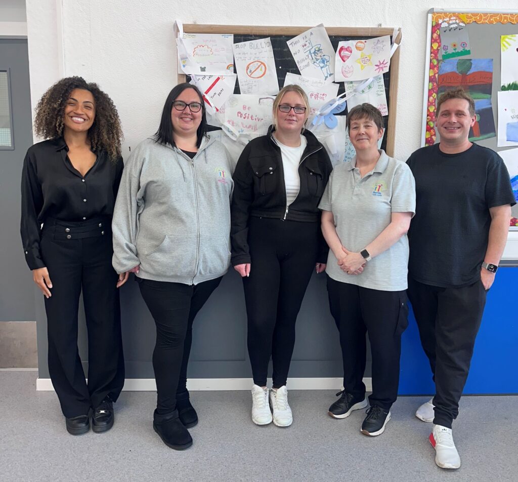 (from left) Jamilah Hassan of the Banks Group with Jo Wilson, Suzanne Devlin , Bernadette Collins and Dale Cartie of the Buffalo Community Centre.