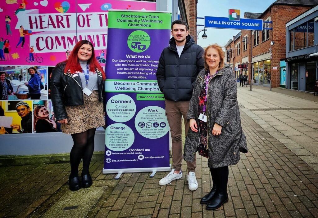 (L-R) Chantal Taylor, Marketing Manager at Wellington Square, Tom Mohan, Health and Wellbeing Project Coordinator and Vicky Williamson, Project Officer at Stockton-on-Tees Community Wellbeing Champions (3)