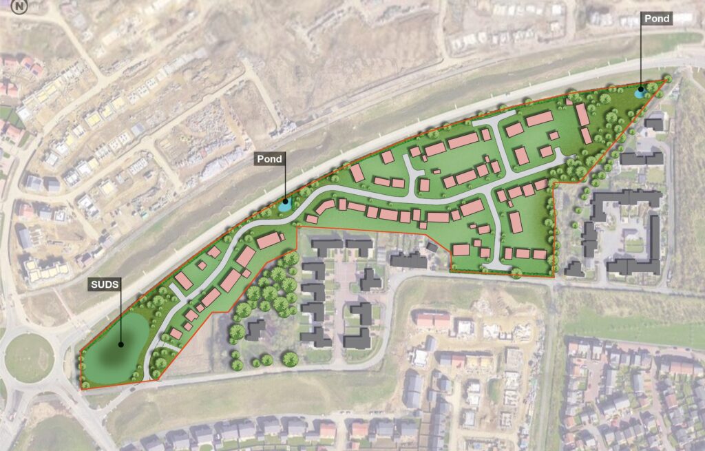 A site layout plan for Banks Property's proposed West Brunton development