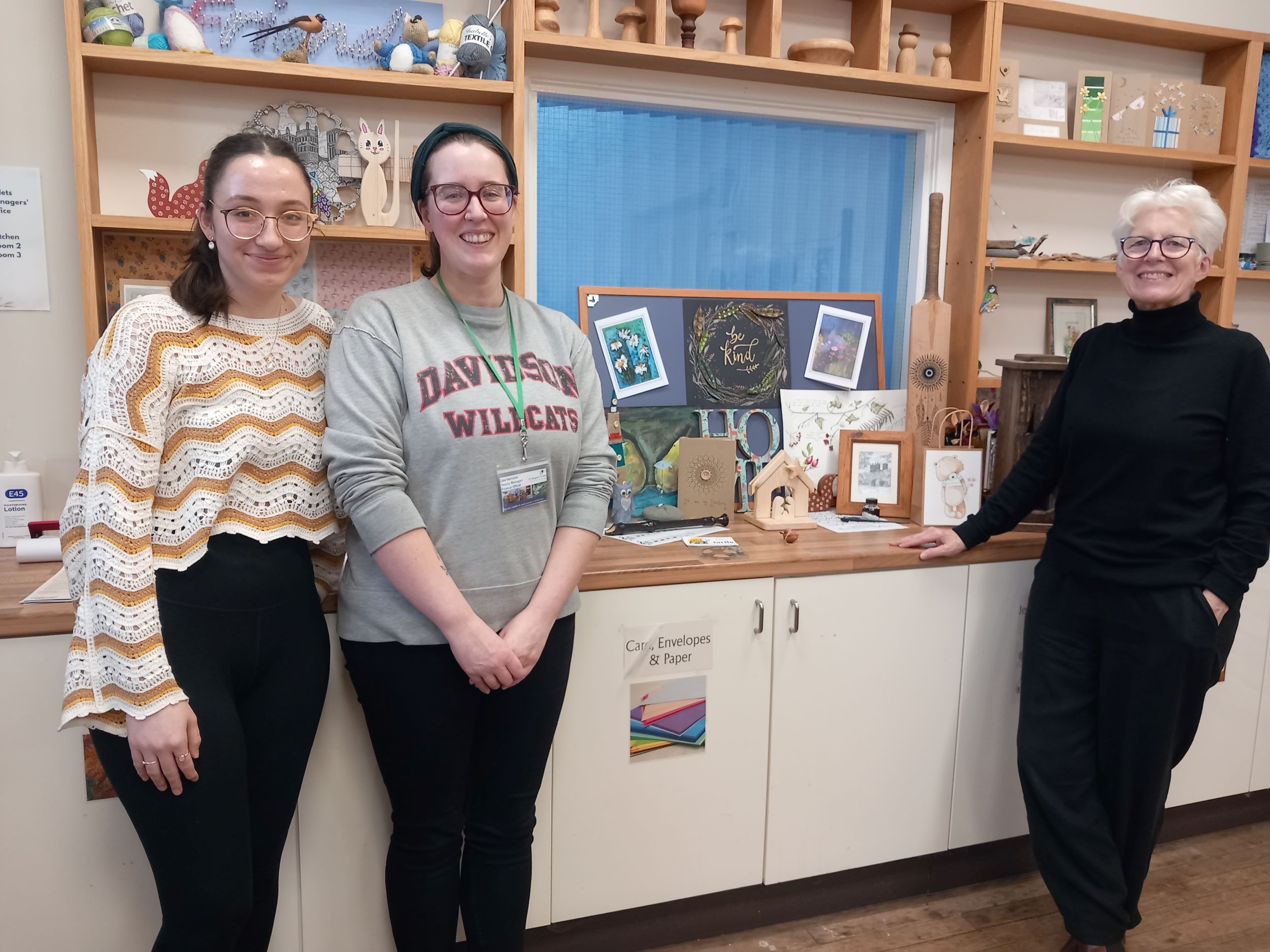 (from left) St Margaret's Centre volunteer Bella and deputy manager Lisa Harrison with Kate Culverhouse of the Banks Group