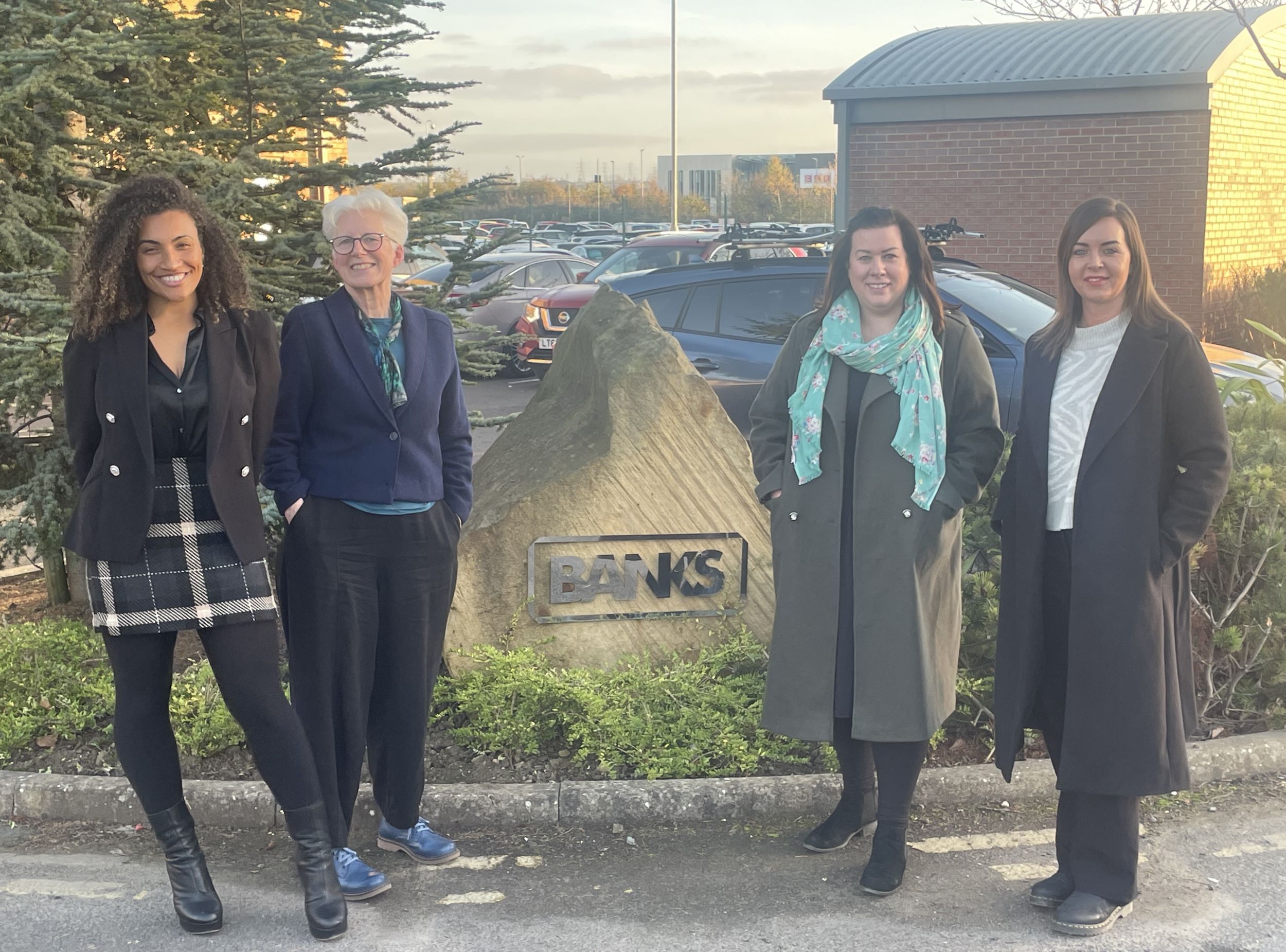 (from left) Banks Group community relations managers Jamilah Hassan and Kate Culverhouse, executive assistant Lucy Hinds and Sarah McIntyre, fund manager at Point North