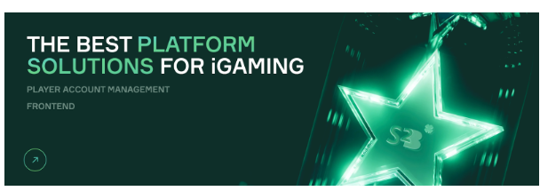 Soft2Bet iGaming platform solutions banner featuring player account management and frontend services